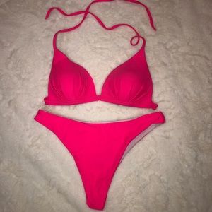 neon pink bikini